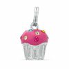 Thumbnail Image 1 of Multi-Color Crystal and Pink Enamel Cupcake Dangle Charm in Sterling Silver