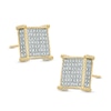 Thumbnail Image 0 of 1/4 CT. T.W. Composite Diamond Square Stud Earrings in Sterling Silver with 14K Gold Plate