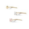 Thumbnail Image 0 of 14K Semi-Solid Gold CZ Pink and White Nose Stud Set - 22G