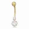 Thumbnail Image 1 of 014 Gauge Cubic Zirconia Belly Button Ring in 10K Gold