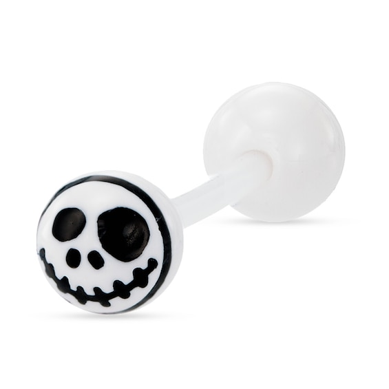 014 Gauge Â©Disney Jack Skellington Acrylic Barbell in White Biopierce