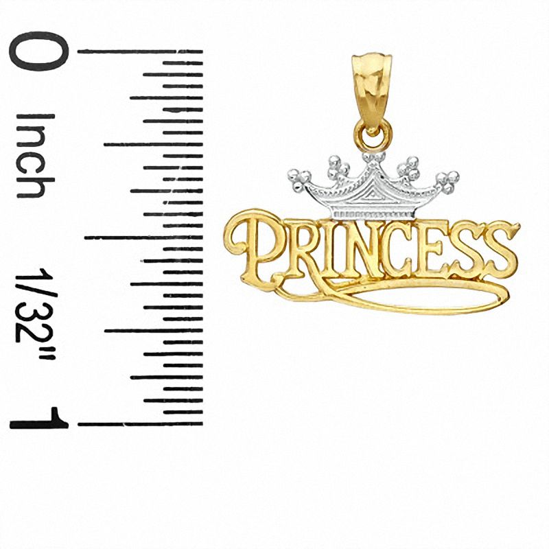 Princess Crown Charm in 10K Two-Tone Gold