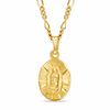 Thumbnail Image 0 of Oval Our Lady of Guadalupe Oval Pendant in Brass with 14K Gold Plate - 24"