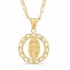 Thumbnail Image 0 of Our Lady of Guadalupe Pendant in Brass with 14K Gold Plate - 24"