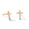 Thumbnail Image 1 of Child's Cubic Zirconia Cross Stud Earrings set in 10K Gold