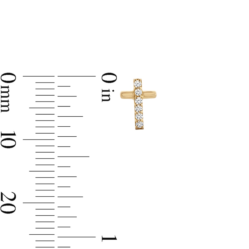 Main Image 2 of Child's Cubic Zirconia Cross Stud Earrings set in 10K Gold