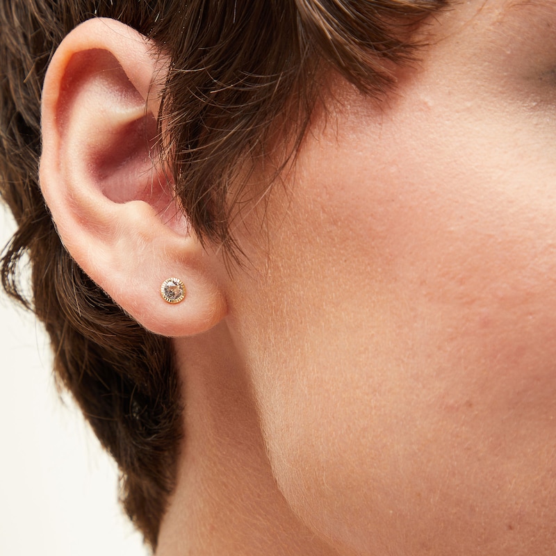 Child's 4mm Cubic Zirconia Stud Earrings in 10K Gold
