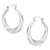 Thumbnail Image 1 of Diamond-Cut Satin Hoop Earrings in Hollow Sterling Silver