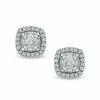 Thumbnail Image 0 of 3/8 CT. T.W. Composite Diamond Frame Stud Earrings in Sterling Silver with Platinum Plate