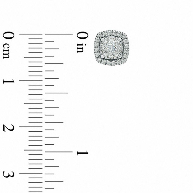 3/8 CT. T.W. Composite Diamond Frame Stud Earrings in Sterling Silver with Platinum Plate
