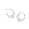 Thumbnail Image 2 of Diamond-Cut Heart Hoop Earrings in Hollow Sterling Silver