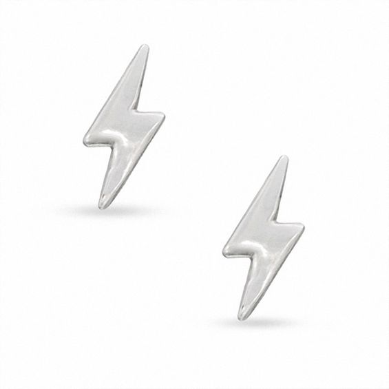 Lightning bolt stud deals earrings silver