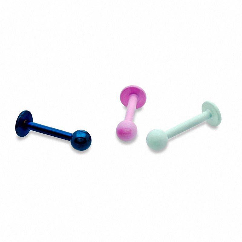 016 Gauge Multi-Colored Labret Set in Stainless Steel - 5/16"