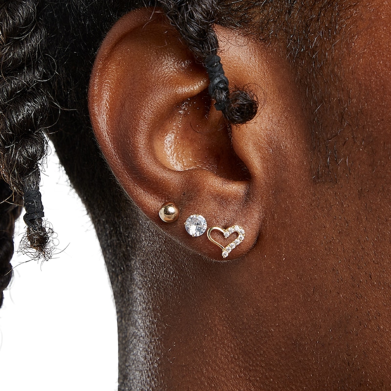 5mm Cubic Zirconia Stud Earrings in 10K Gold