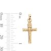 Thumbnail Image 1 of Small "INRI" Ribbon Wrapped Crucifix Necklace Charm in 10K Stamp Hollow Gold