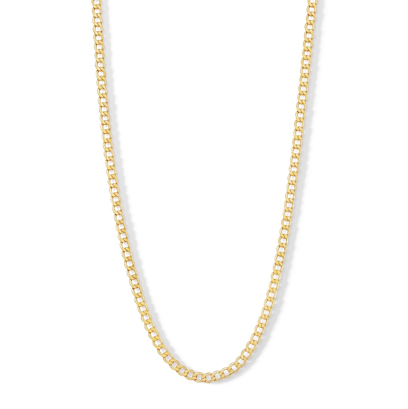 Main Image 1 of 100 Gauge Curb Chain Necklace in 10K Hollow Gold Bonded Sterling Silver - 22&quot;