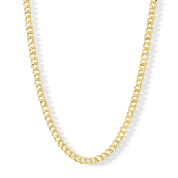 100 Gauge Curb Chain Necklace in 10K Hollow Gold Bonded Sterling Silver - 22&quot;