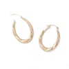 Thumbnail Image 2 of Oval Twist Hoop Earrings in 10K Gold