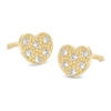 Thumbnail Image 1 of Child's Cubic Zirconia Heart Stud Earrings in 10K Gold