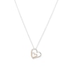 Thumbnail Image 0 of Diamond Accent Tilted Double Heart Pendant in Sterling Silver and 14K Rose Gold Plate