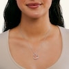 Thumbnail Image 2 of Diamond Accent Tilted Double Heart Pendant in Sterling Silver and 14K Rose Gold Plate