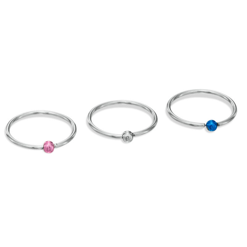 020 Gauge Multi-Color Nose Ring Set in Solid Stainless Steel | Banter