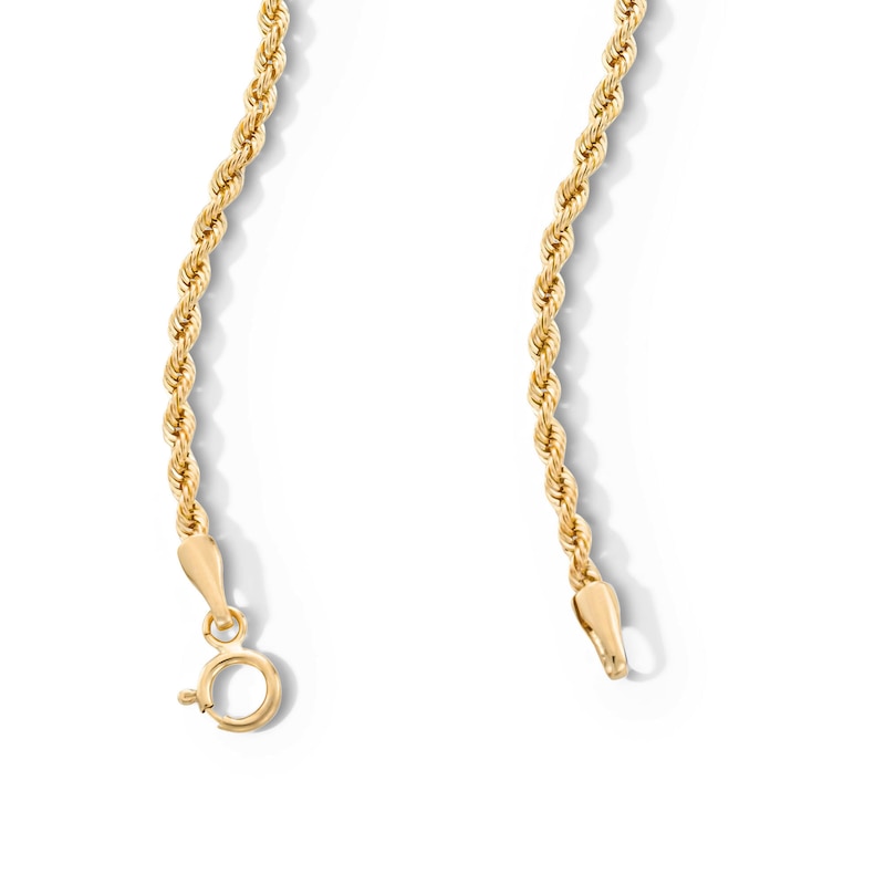 Main Image 5 of 10K Hollow Gold Rope Chain - 18&quot;