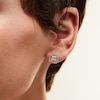 Thumbnail Image 2 of 5.0mm Princess-Cut Cubic Zirconia Octagonal Frame Stud Earrings in 14K Gold