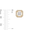 Thumbnail Image 3 of 5.0mm Princess-Cut Cubic Zirconia Octagonal Frame Stud Earrings in 14K Gold