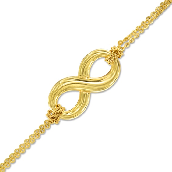 Sideways Infinity Bracelet in 10K Gold - 7.5"