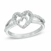 heart silver ring with cubic zirconia