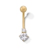 Thumbnail Image 0 of 10K Semi-Solid Gold CZ Belly Button Ring - 14G 3/8"