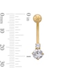 Thumbnail Image 2 of 10K Semi-Solid Gold CZ Belly Button Ring - 14G 3/8&quot;