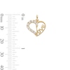 Thumbnail Image 4 of Cubic Zirconia &quot;LOVE&quot; Heart Necklace Charm in 10K Solid Gold