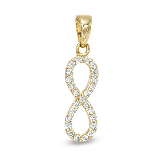 Cubic Zirconia Infinity Necklace Charm in 10K Gold