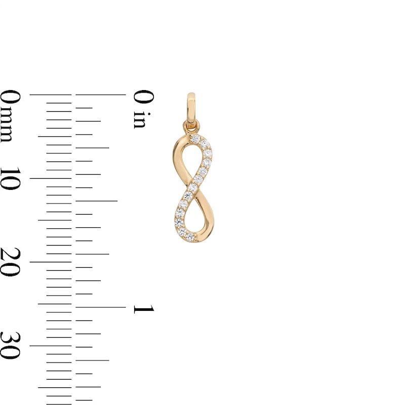 Main Image 4 of Cubic Zirconia Infinity Necklace Charm in 10K Solid Gold