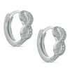 Thumbnail Image 0 of Cubic Zirconia Infinity Huggie Hoop Earrings in Sterling Silver