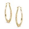 Thumbnail Image 0 of Oval Diamond-Cut Hoop Earrings in 10K Gold