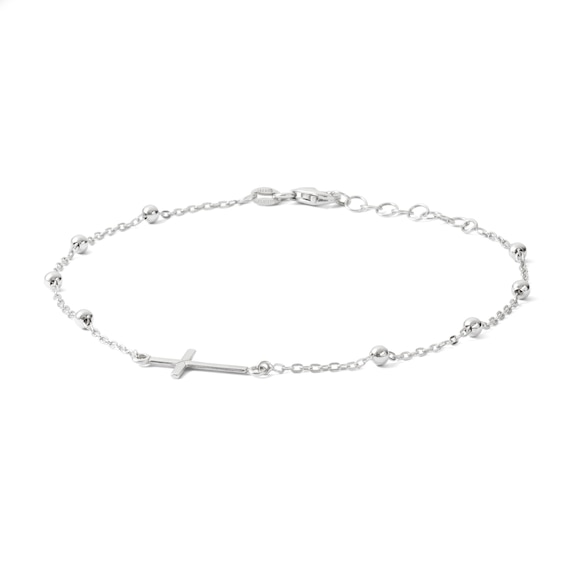 Made in Italy Cross Anklet in Sterling Silver