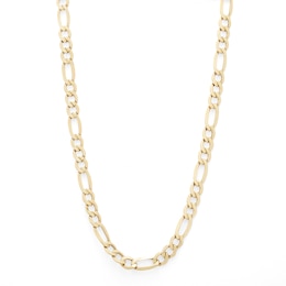 10K Hollow Gold Figaro Chain - 24&quot;