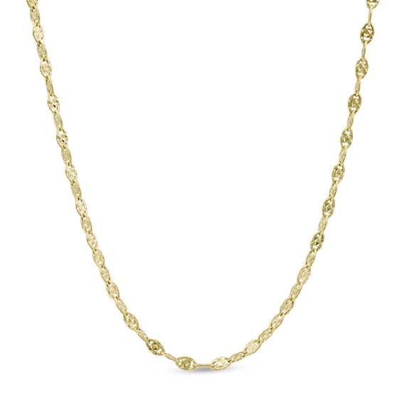 10K Gold 050 Gauge Valentino Chain Necklace - 18"
