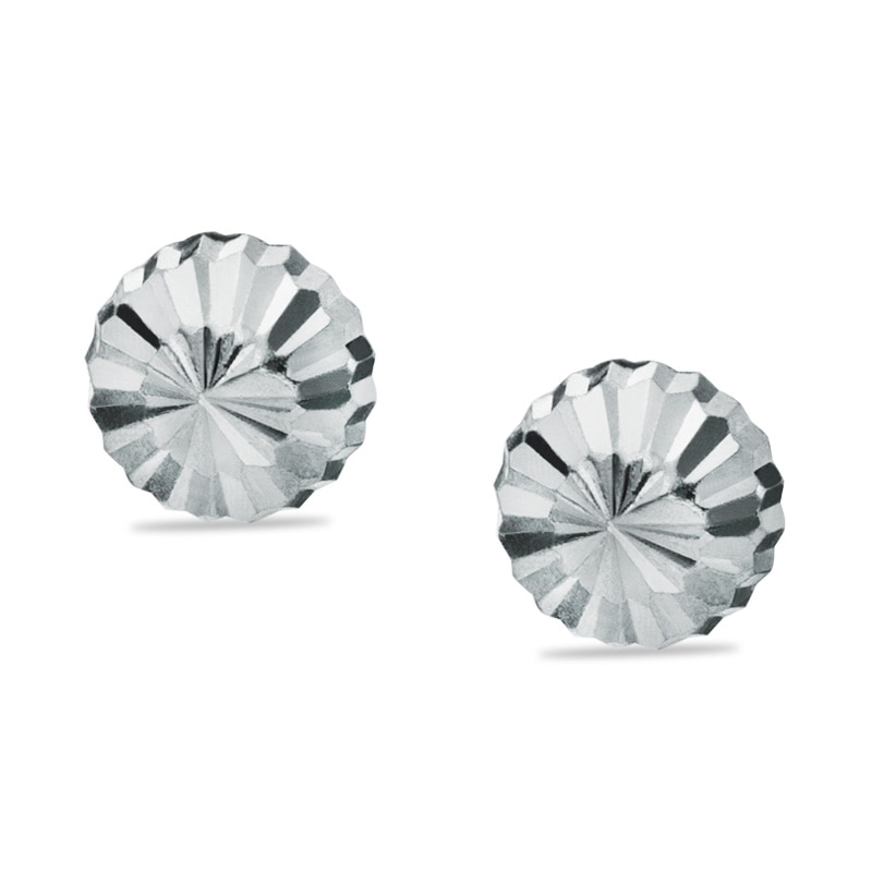  14k White Gold Ball Stud Earrings with Secure Screw-backs  (3mm): Clothing, Shoes & Jewelry