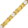 Thumbnail Image 1 of 10K Gold Bonded Crystal &quot;X&quot; and &quot;O&quot; Stampato Bracelet - 8&quot;