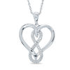 Thumbnail Image 1 of Diamond Accent Heart with Infinity Pendant in Sterling Silver