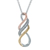 Thumbnail Image 0 of Diamond Accent Cascading Infinity Pendant in Sterling Silver and 14K Two-Tone Gold Plate