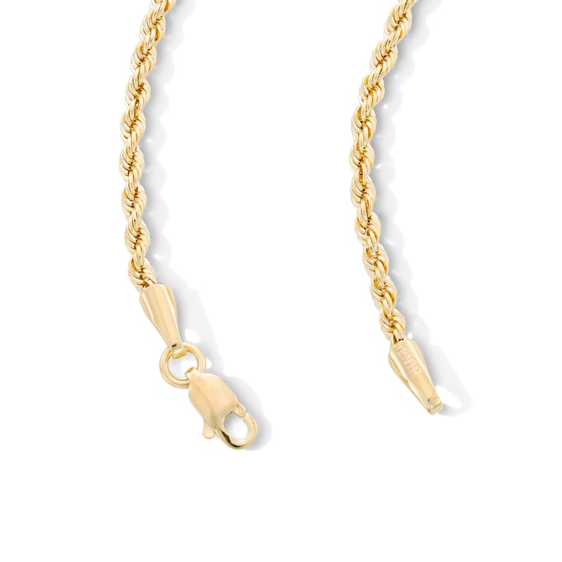 Main Image 5 of 10K Hollow Gold Rope Chain - 26&quot;