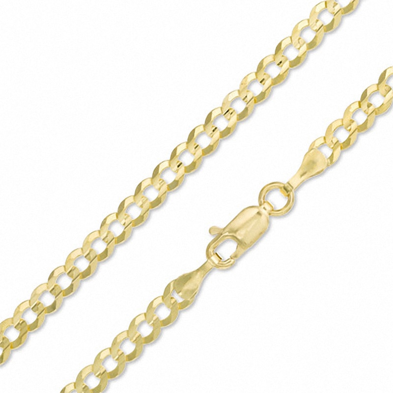 100 Gauge Curb Chain Necklace in 14K Gold - 22