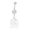 Thumbnail Image 0 of 014 Gauge Crystal Bird Cage Dangle Belly Button Ring in Stainless Steel