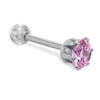 Thumbnail Image 1 of Stainless Steel CZ Pink Stud - 18G 5/16&quot;