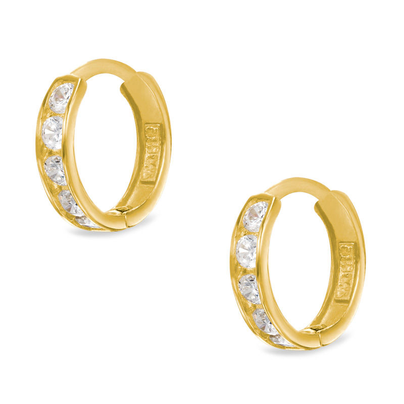 piercing pagoda 14k gold hoop earrings